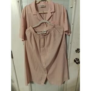 Vintage Teddi 2 Pc. Skirt and Top Women's Size Large Pink Button Long Skirt
